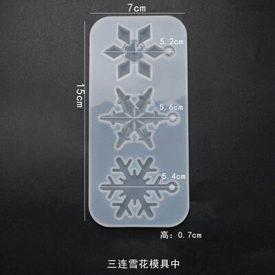 DIY crystal dropper mold snowflake pendant pendant, three link snowflake mold ornament, silicone mold