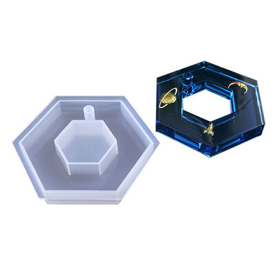 Molde gotero de cristal DIY joyería hecha a mano forma de corazón hexagonal alto brillo ola molde de silicona elíptico