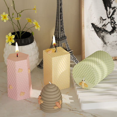 Cross mirror 3D Honeycomb Candle Silicone Mold DIY Aromatherapy Honeycomb Soap Cake Mold