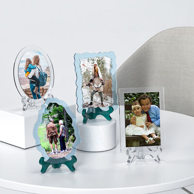 DIY Crystal Dropping Resin Mold, Rectangular and Elliptical Wave Photo Frame Platform, Silicone Mold Wholesale