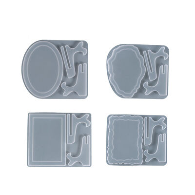 DIY Crystal Dropping Resin Mold, Rectangular and Elliptical Wave Photo Frame Platform, Silicone Mold Wholesale