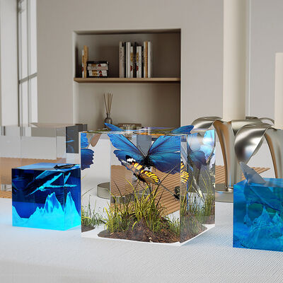 Molde de silicona para cubo de espejo de alta transparencia, manualidades de pegamento de cristal, yeso, vela, resina, molienda