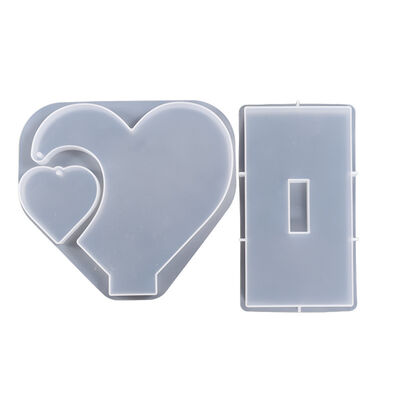 DIY Drip Glue Resin Gypsum Large Heart Small Heart Splicing Picture Frame Platform Base Silicone Mold