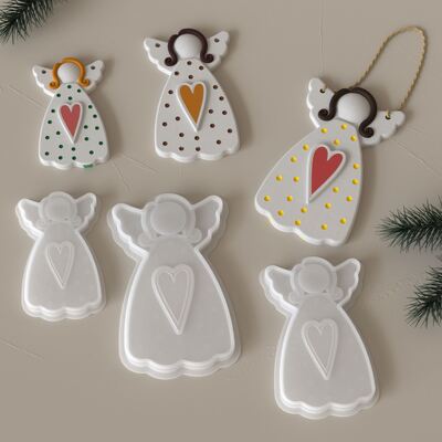 DIY Crystal Dropping Gel Mold Aromatherapy Gypsum Large, Medium, Small Angel Wings Girl Pendant Silicone Mold