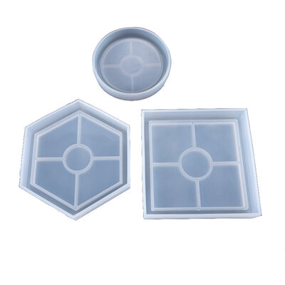 DIY Crystal Dropping Glue Handmade Jewelry Round Square Hexagonal Coaster Silicone Mold Easter