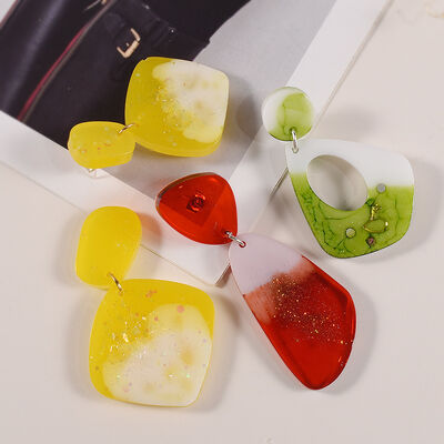 DIY crystal dropper earrings grinding tool mirror star moon cat paw water droplet square pendant jewelry silicone mold