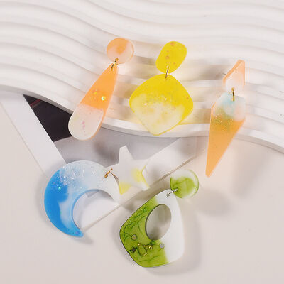 DIY crystal dropper earrings grinding tool mirror star moon cat paw water droplet square pendant jewelry silicone mold