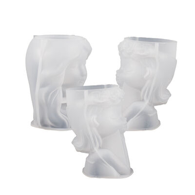 Div Sleeping Beauty Flower Beauty Pottery Resin Dropping Grinding Tools Portrait Gypsum Candle Stand Silicone Mold