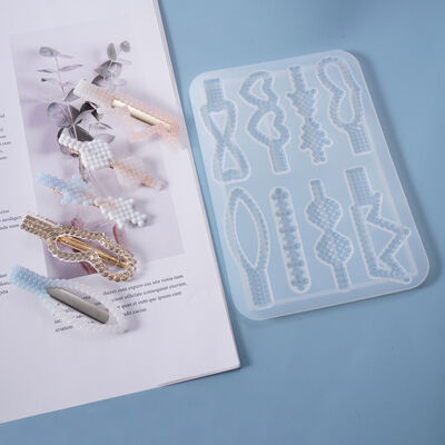 DIY crystal dropper mold, homemade multiple beautiful hair clip silicone molds