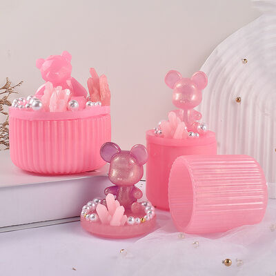 DIY crystal drop glue stripe storage box storage can epoxy resin mirror cup silicone mold