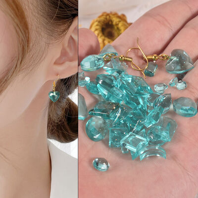Mini Full Version Diamond Earnail Eardrop Rubber Mold Love Geometry Water Drop Moon Five Star Pendant Silicone Mold