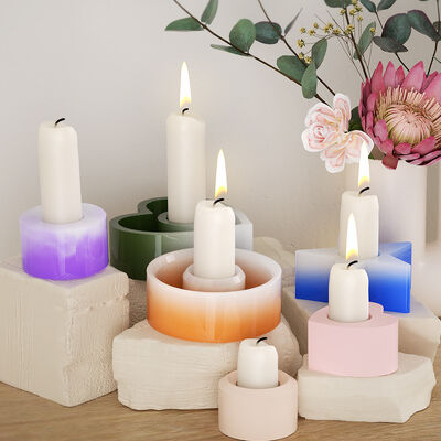 Crystal dropper circular heart-shaped candle holder mold, aromatherapy candle holder DIY gypsum candle holder silicone mold