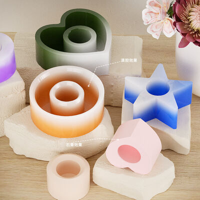 Crystal dropper circular heart-shaped candle holder mold, aromatherapy candle holder DIY gypsum candle holder silicone mold