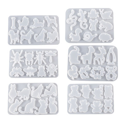 DIY crystal dropper animal series earrings silicone mold cat violent bear puppy insect pendant hanging mold