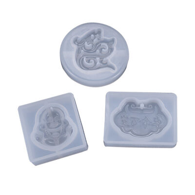 Silicone Mold DIY Handmade Crystal Dropping Material Dragon and Phoenix Pendant Guanyin Buddha Statue Longevity Hundred Years Flame Bird