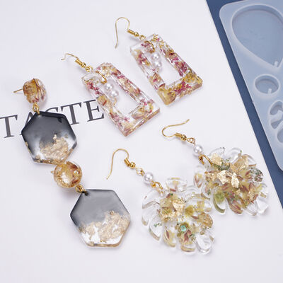 DIY crystal drop glue mold earrings pendant jewelry earrings multiple styles full board mirror silicone mold