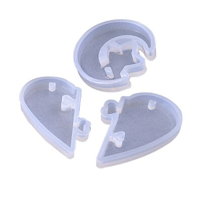 DIY crystal dropper couple heart-shaped puzzle pendant with holes, star moon pendant, silicone mold