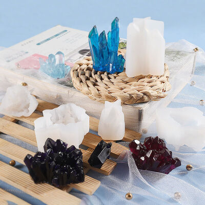 DIY Drip Gel Crystal Cluster Mold 18 Ice Cluster Ornaments Rockery Crystal Stone Ice Crystal Column Candle Silicone Mold