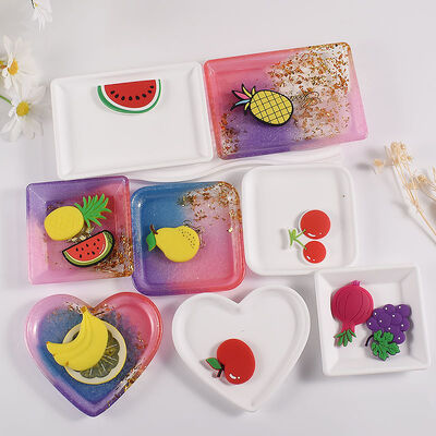 DIY drip glue crystal resin glue square heart rectangular dish plate decoration gypsum tray silicone mold