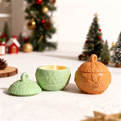 Embossed Berry Christmas Snowflake Storage Can Silicone Mold DIY Aromatherapy Gypsum Candle Cup Mold