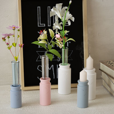 DIY dropper, circular vase, heart-shaped table, test tube hydroponic flower holder, candle holder, base, silicone mold