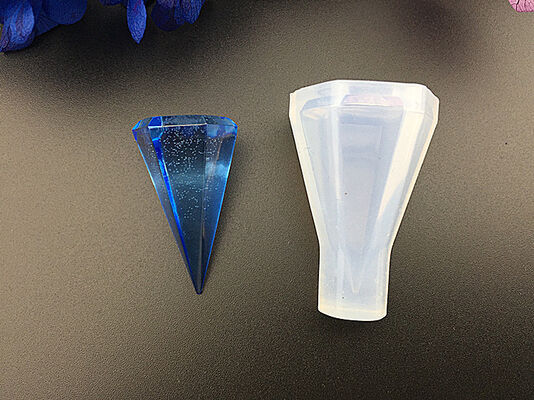 Crystal drop adhesive diamond shaped pendant silicone mold DIY handmade jewelry 6 diamond shaped cone circular model