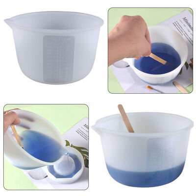DIY crystal dropper resin mold 600ml with graduated silicone measuring cup baking cup