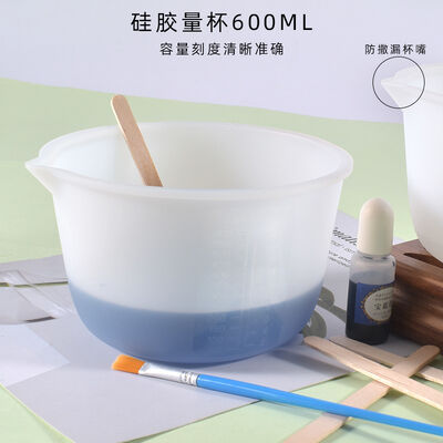 DIY crystal dropper resin mold 600ml with graduated silicone measuring cup baking cup