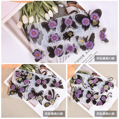 DIY Crystal Dropping Glue Full Version Butterfly Pendant Grinding Tool Butterfly Keychain Hanging Pendant Hanging Silicone Mold