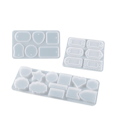 DIY Crystal Drip Glue Aromatherapy Gypsum Grinding Tools with Perforated Flowing Sand Earrings Pendant Silicone Mold Wholesale