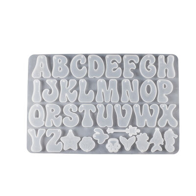 Crystal dropper DIY resin 26 English capital letters marine animal pendant hanging silicone mold