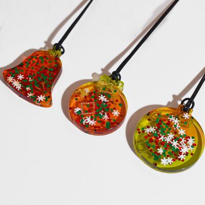 DIY Crystal Dropping Glue Christmas Pendant, Silicone Mold Aromatherapy Gypsum Round Bell Pendant
