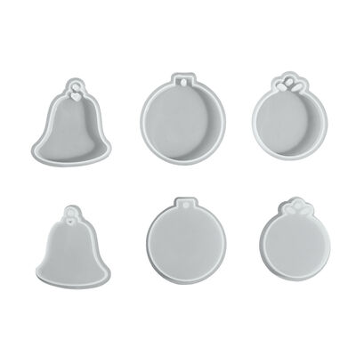 DIY Crystal Dropping Glue Christmas Pendant, Silicone Mold Aromatherapy Gypsum Round Bell Pendant