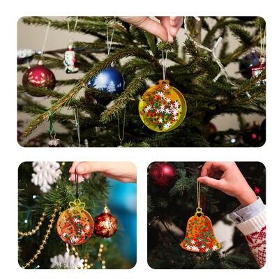 DIY Crystal Dropping Glue Christmas Pendant, Silicone Mold Aromatherapy Gypsum Round Bell Pendant