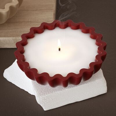 DIY adhesive plaster origami wave lace plate, circular candle cup, storage bowl, silicone mold