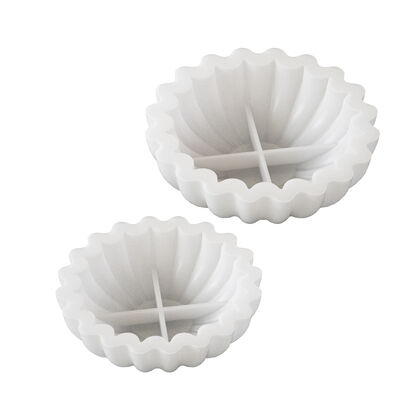 DIY adhesive plaster origami wave lace plate, circular candle cup, storage bowl, silicone mold