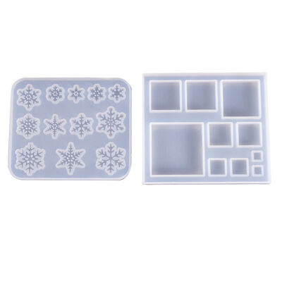 DIY crystal dropper mold snowflake square multi specification mold pendant hanging decoration silicone mold