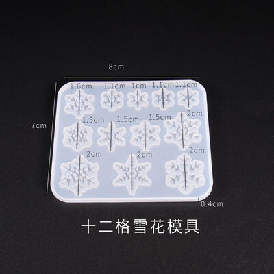 DIY crystal dropper mold snowflake square multi specification mold pendant hanging decoration silicone mold