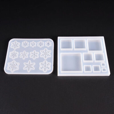 DIY crystal dropper mold snowflake square multi specification mold pendant hanging decoration silicone mold