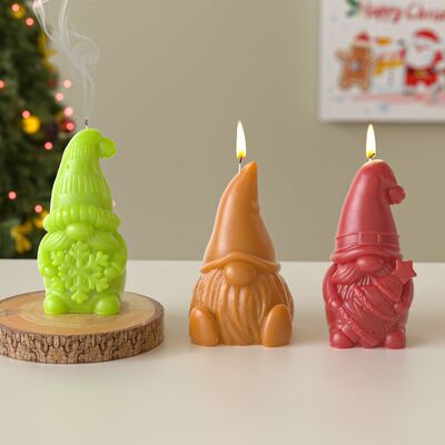 DIY Aromatherapy Gypsum Santa Claus Embracing Snowflakes, Embracing Christmas Trees, Faceless Elderly Candles, Silicone Mold