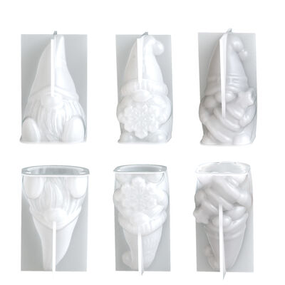 DIY Aromatherapy Gypsum Santa Claus Embracing Snowflakes, Embracing Christmas Trees, Faceless Elderly Candles, Silicone Mold
