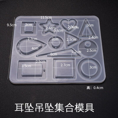 New DIY Crystal Dropping Mold Traditional 6-Grid Necklace Pendant Earrings Jewelry Silicone Mold One Piece dropshipping