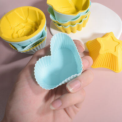 Thickened round heart-shaped silicone egg tarts, Mafen cups, high-temperature resistant cake pudding cups