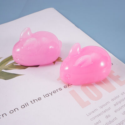 Molde de gel de cristal DIY, molde de silicona con espejo de dibujos animados lindo tridimensional, dos conejos