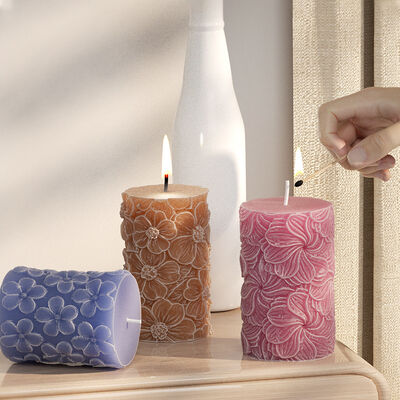 Molde cilíndrico de silicona para vela de aromaterapia, adorno de yeso con ondas de mariposa y rosa, molde expandido con fragancia de piedra