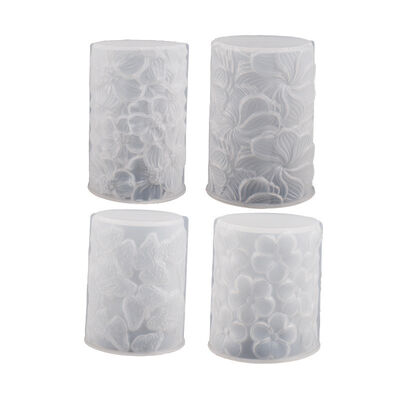 Molde cilíndrico de silicona para vela de aromaterapia, adorno de yeso con ondas de mariposa y rosa, molde expandido con fragancia de piedra