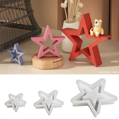 DIY dropper mold hollow out large, medium, small five pointed star Christmas tree decoration pendant table silicone mold