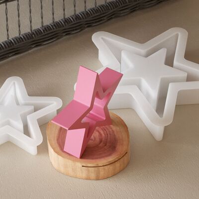 DIY dropper mold hollow out large, medium, small five pointed star Christmas tree decoration pendant table silicone mold