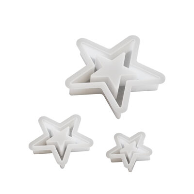 DIY dropper mold hollow out large, medium, small five pointed star Christmas tree decoration pendant table silicone mold