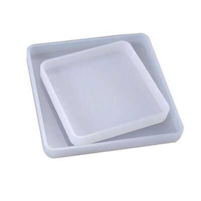Molde de mesa de pegamento de gotero de cristal DIY hecho a mano espejo cuadrado circular de alta luminosidad molde de mesa de silicona